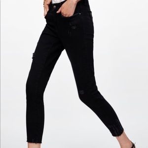 Zara black distressed jeans